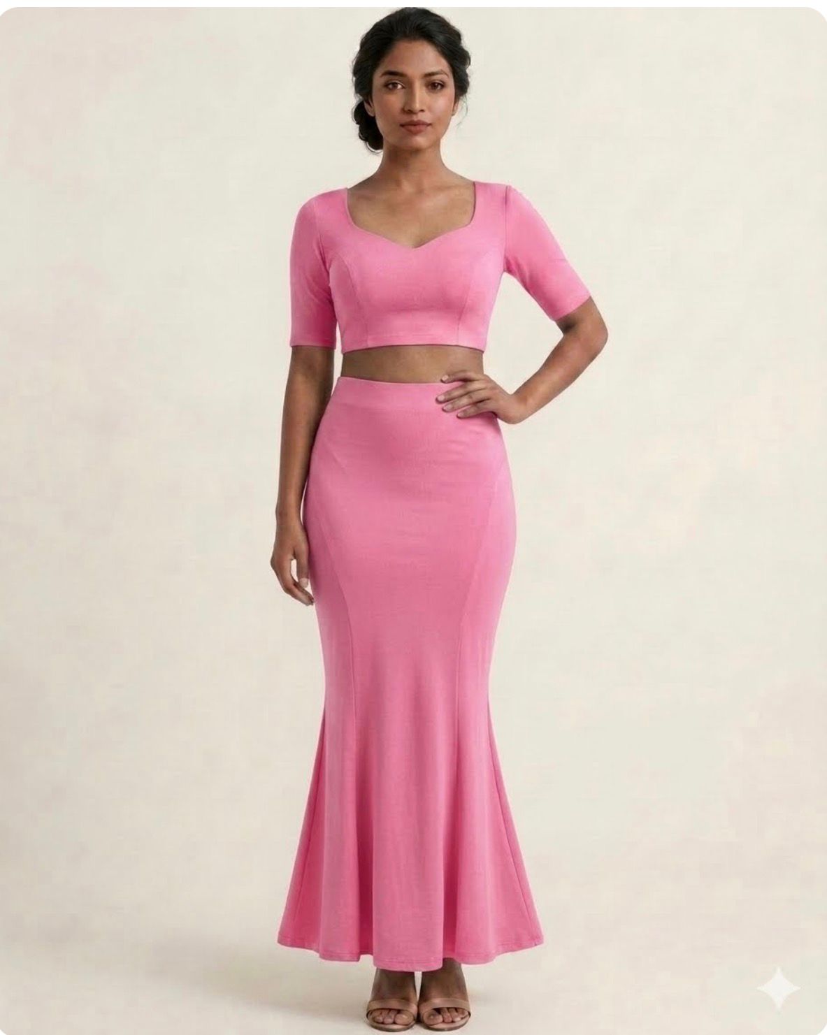 Fishtail Mermaid Shapewear Skirt - Hot Pink